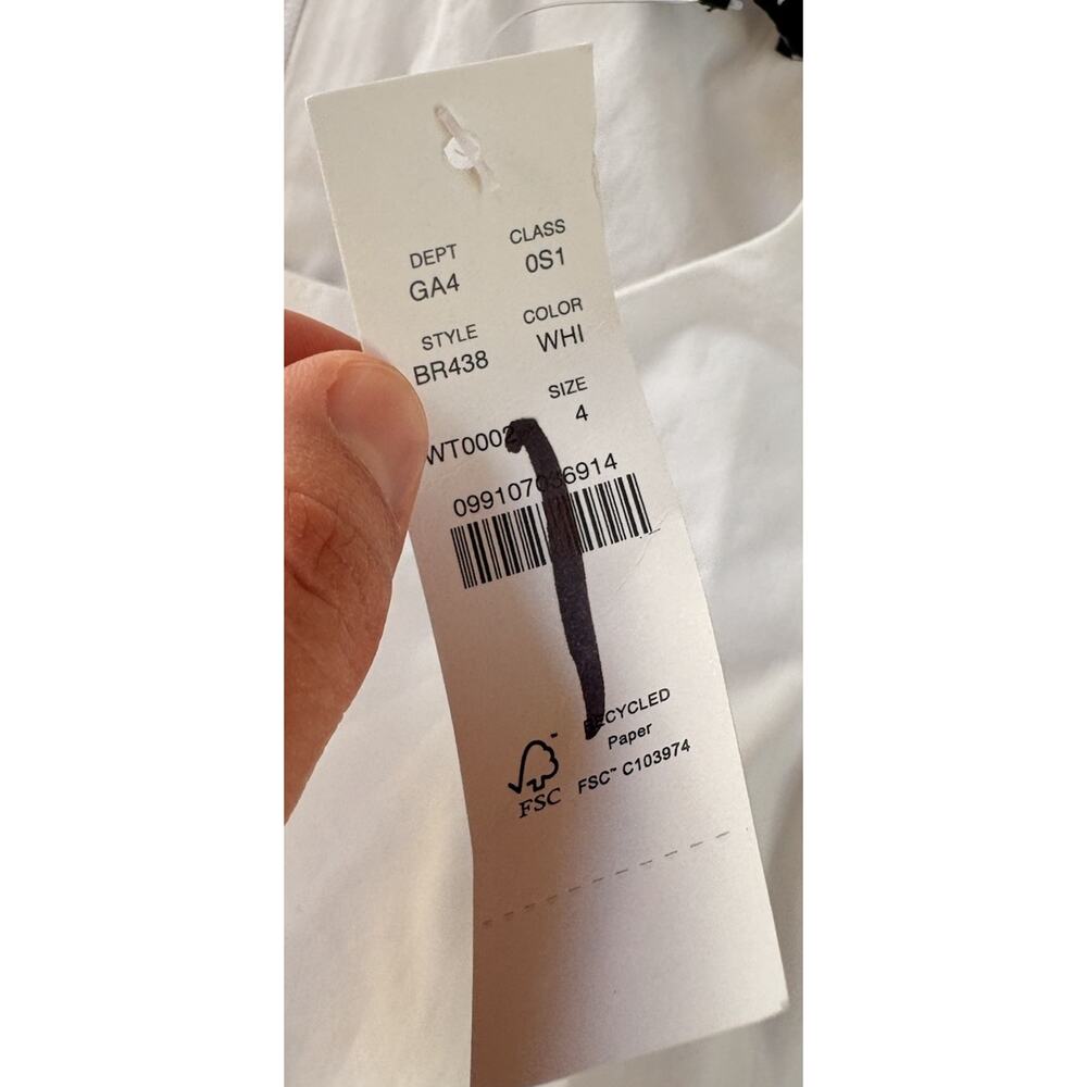 J Crew NWT $198 Women’s High Neck Poplin Sleeveless midi dress size 4 White P9 - Picture 6 of 8